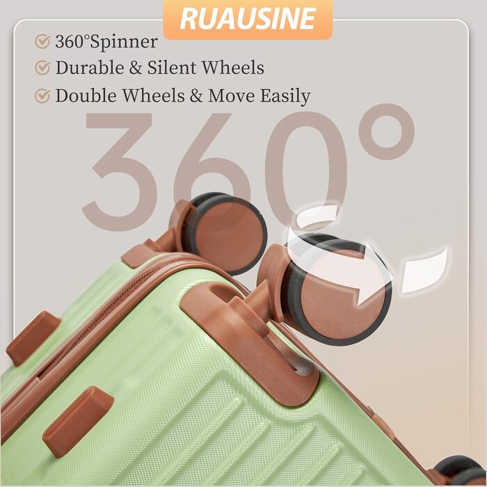 Чохол-валіза на колесах 20 дюймів з TSA-замком (сріблястий, зелений)