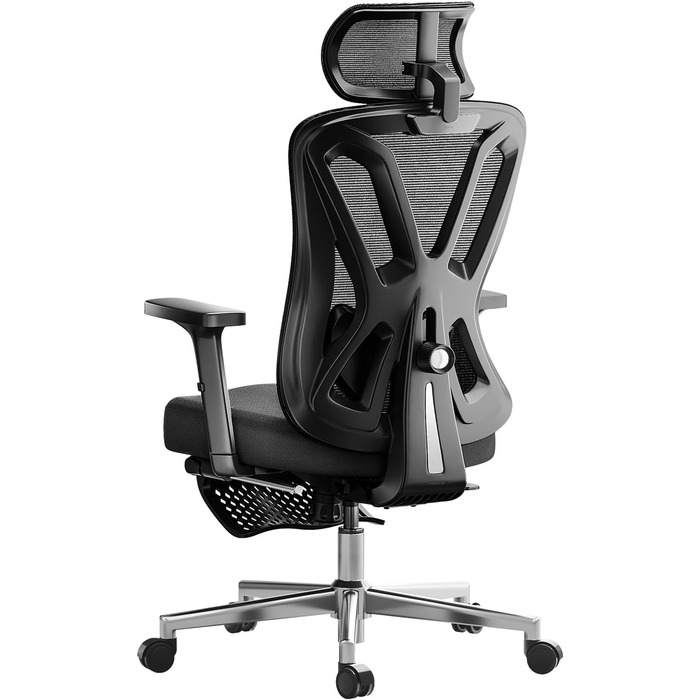 Hbada P5 Ergonomic Office Chair with Adjustable Lumbar Support, Breathable Seat Cushion, Footrest, Black Computer Desk Chair