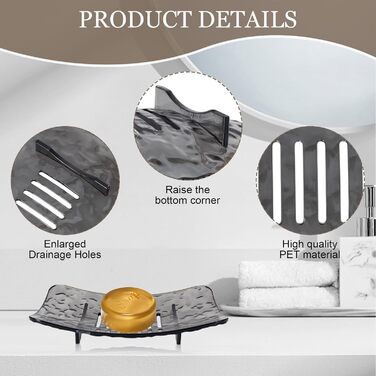 Миска для мила з піддоном для стікання води, водонепроникна мильниця без свердління, мильниця для душу, підставка для мила з дренажем для ванної, балкону, кухні, легке очищення