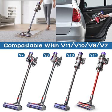 Гнучкий подовжувач-адаптер та плоска щілинна насадка для пилососа Dyson V7/V8/V10/V11/V15, аксесуари для прибирання кутів і щілин
