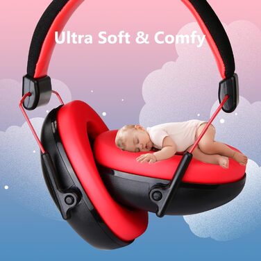 Навушники для захисту від шуму ProCase для дітей - шумопоглинаючі, складні, регульовані, NRR 24dB (Чорний)