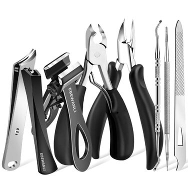 Ножиці для обрізання нігтів для літніх людей Zehennagelknipser: для товстих нігтів, вигнуте та пряме лезо, кутові та прямі ножиці, міцні для врослих нігтів