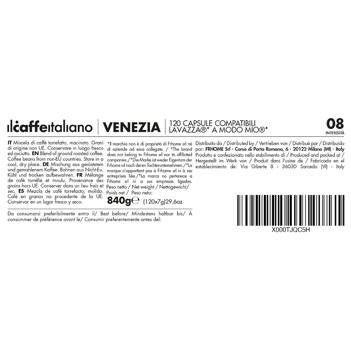 Набір кавових капсул Il Caffè Italiano Venezia, сумісні з Lavazza A Modo Mio, 120 шт по 7.5 г
