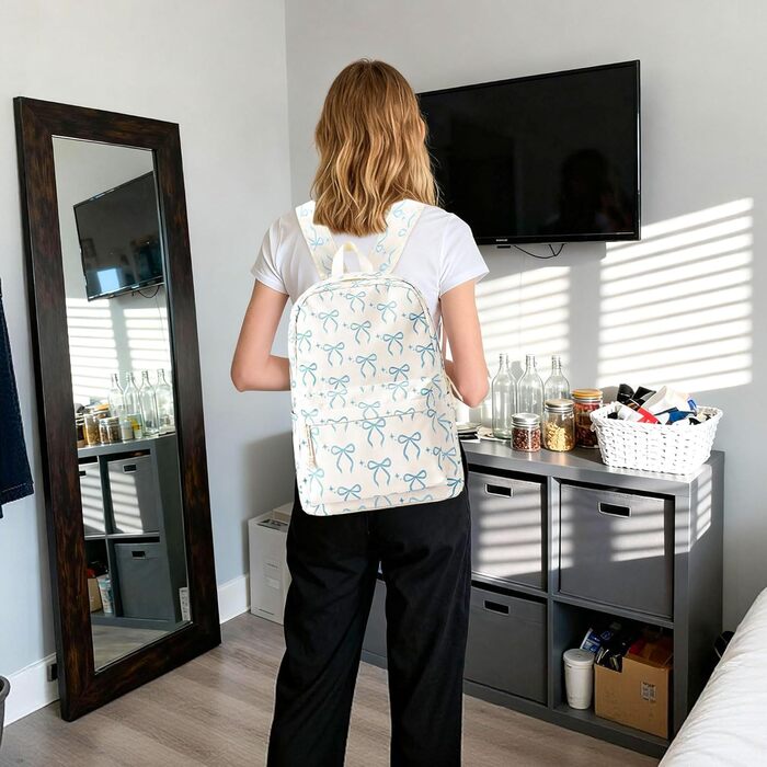 Жіночий рюкзак для ноутбука, легкий та стильний (блакитний)