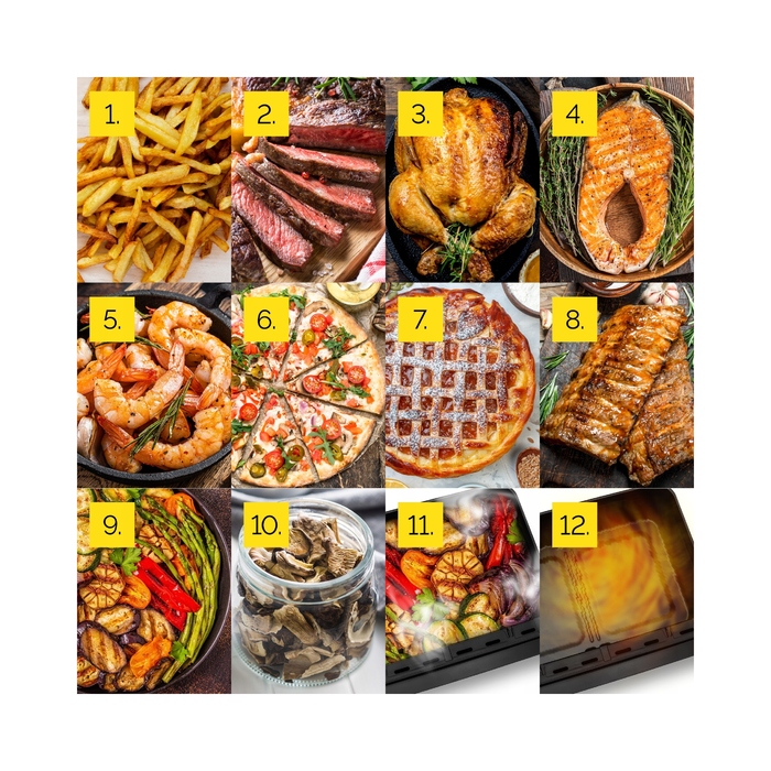 Аерофритюрниця Yoer 11л: 12 програм, 23 аксесуари, 2800 Вт