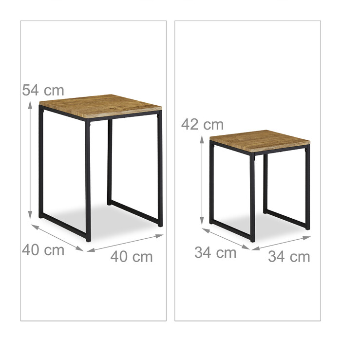 Relaxdays Set of 2 Side Tables, Wood-Look