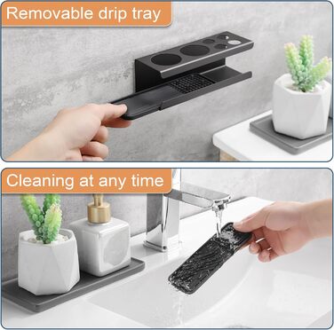 Тримач для електричної зубної щітки, нержавіюча сталь, настінний, без свердління, чорний | Тримач для насадок