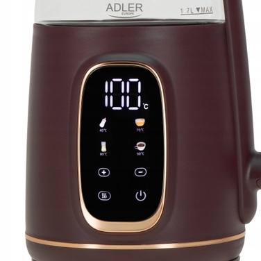 Електричний чайник ADLER AD 1305, 2200 Вт, 1,7 л, бежевий/коричневий