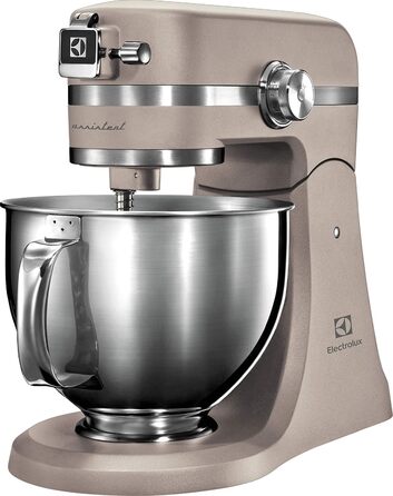 Тістоміс Electrolux EKM5570 з нержавіючої сталі, 1200 Вт, 10 швидкостей, з вінчиком та кришкою, пісочний колір