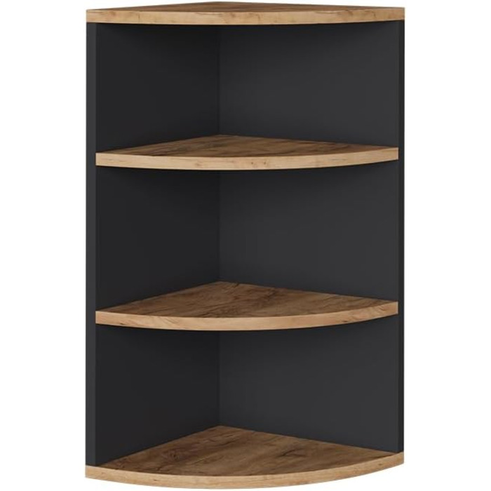 Vicco Corner Shelf Ecki, Bookshelf, White/Goldkraft Oak, 30 x 60 cm (Anthracite/Goldkraft Oak, 60x30 cm)