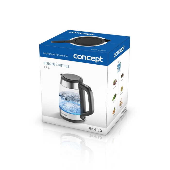Електричний чайник Concept RK4150, 2200 Вт, 1,7 л, сріблястий/сірий