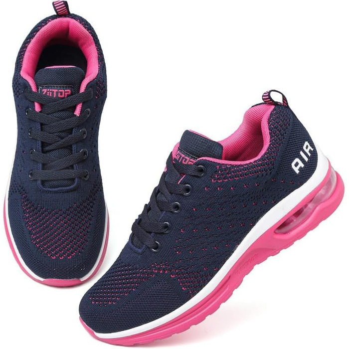 Жіночі кросівки для бігу та фітнесу. Повітряна амортизація, дихаючі матеріали, антиковзання. Розмір 42 EU, блакитно-червоний колір