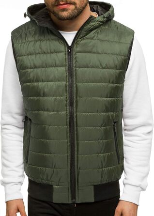 Чоловіча степкова жилетка OZONEEE з капюшоном, без рукавів, спортивна, для активного відпочинку, розмір M, зелена