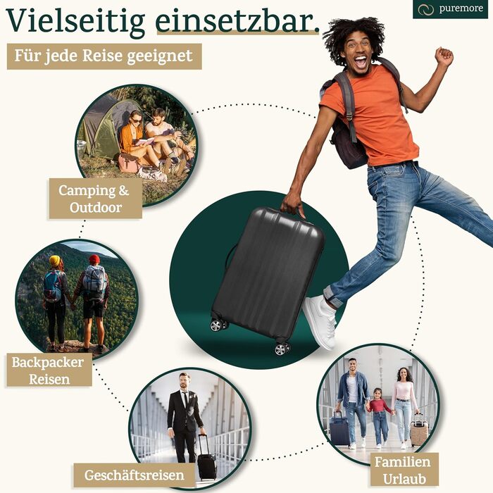 Puremore® Преміум Набір для пакування багажу з компресією (6 шт.) | Органайзери для подорожей | Чохли для взуття | Чорний колір