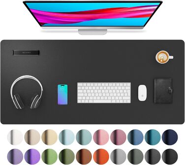 Підкладка під клавіатуру та мишу Aothia, 91x43 см, чорна, з антиковзким покриттям, для офісу та дому