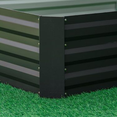 Outsunny Steel Raised Garden Bed 241 x 90.5 x 30 cm Planter Box Flower Box Garden Bed Herb Bed Vegetable Bed Grey for Garden Lovers