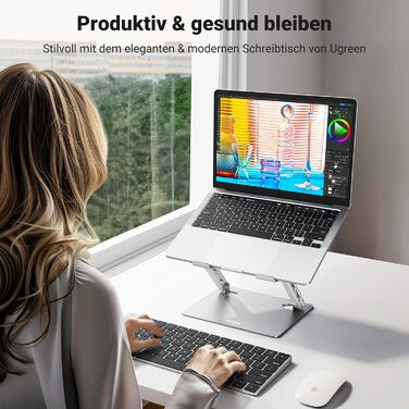 UGREEN Adjustable Laptop Stand - Foldable Ergonomic Laptop Stand for MacBook, Dell & All Laptops (10-17.3 inch)