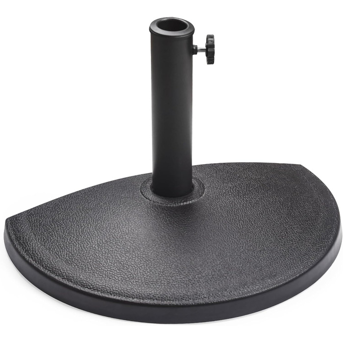 Paramondo Half-Round Umbrella Stand - Weatherproof umbrella stand with mast thickness 35-50 mm, including adapter, balcony stand, 9 kg, black
