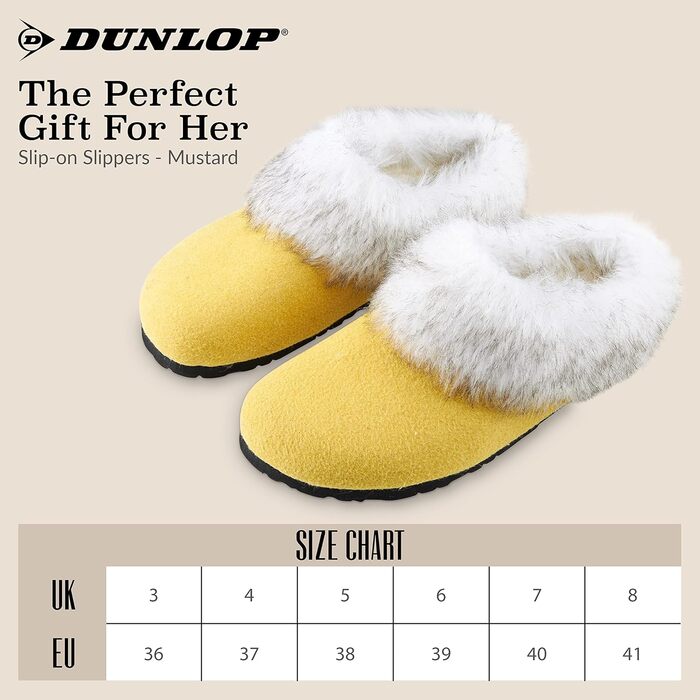 Жіночі халапи DUNLOP Plüsch, пантофи з антиковзкою підошвою, 37-41, 38 EU, гірчичний