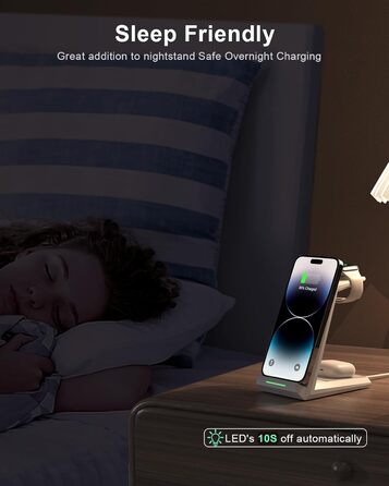 Бездротова зарядка 3-в-1 для Apple Watch, iPhone та AirPods Pro (білий)