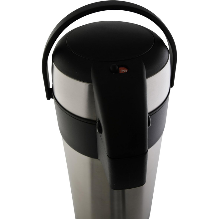 axentia Airpot in Silver, Stainless Steel Pump Dispenser, Capacity: approx. 5 L, 19 x 19 x 45 cm