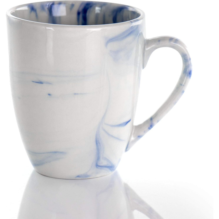 Набір посуду Elama, 16 частин, чорно-білий мармур, блискучий