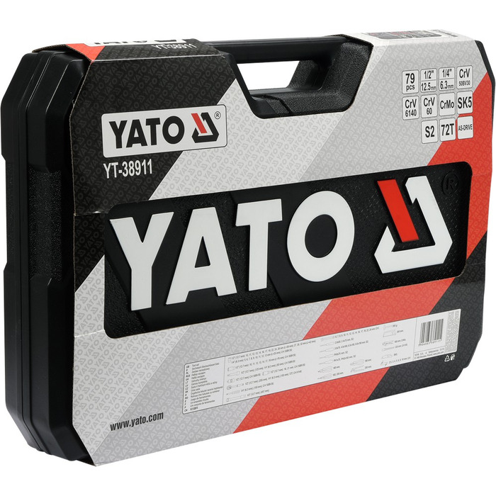 Набір інструментів Yato, 79 предметів, CrMo 1/2