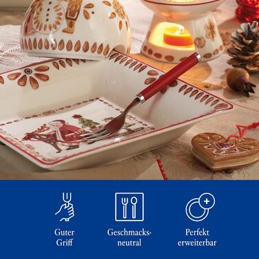 Villeroy & Boch – Play! Red Roses Tableware Set 30-Piece, Red, Dishwasher-Safe, Colorful Handles, Plastic Handles, Cutlery Set, Dinner Cutlery, Knives, Forks, Stainless Steel, Plastic