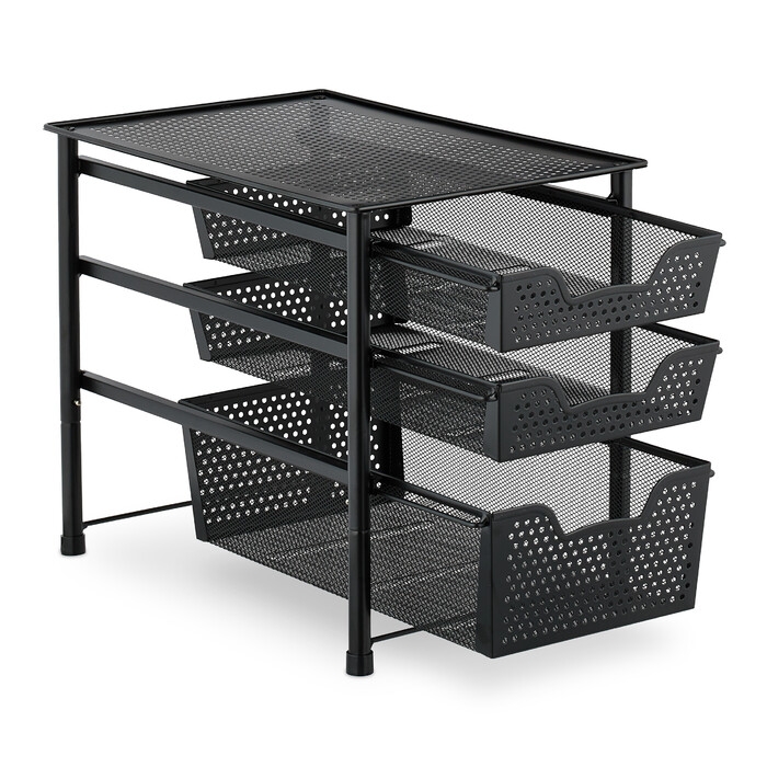Relaxdays Drawer Unit with 3 Basket Pull-Outs