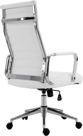 Офісне крісло SVITA Comfort - поворотне, для начальника, штучна шкіра, білий колір