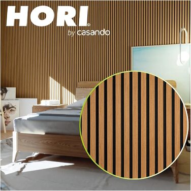 Акустичні стінові панелі HORI з ефектом дерева, звукопоглинаюча облицювання для шумоізоляції та декору стін, 120x60x2,1 см, колір 3D Тик