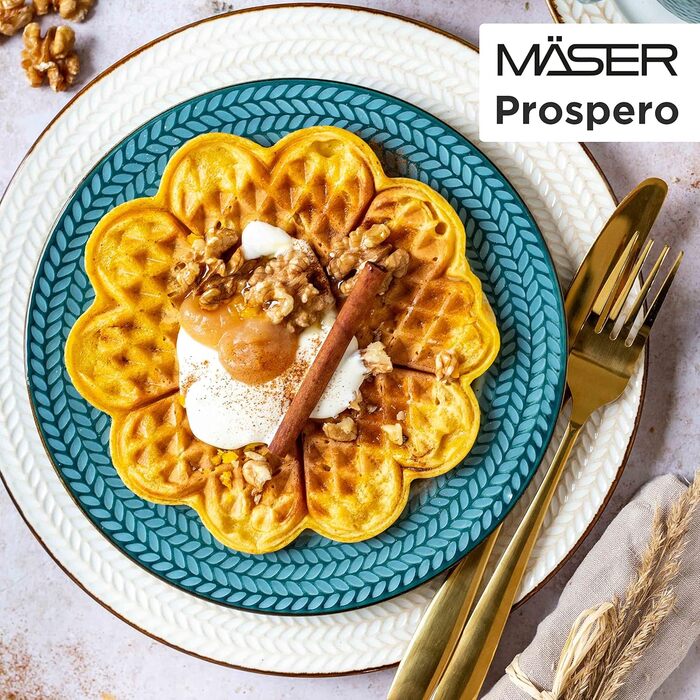 MÄSER Serie Prospero: 8-Piece Premium Tafelservice для 4 осіб (Gastronomie-Qualität), Білий, Durable Porzellan