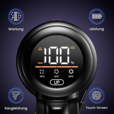Avalsor Cordless Vacuum Cleaner 45000Pa/550W/70Min, 1.5L Capacity with LED Touchscreen and Anti-Tangle Brush, Cordless Vacuum Cleaner with 8-Layer Filter for Hard Floors/Carpets/Pet Hair Blue