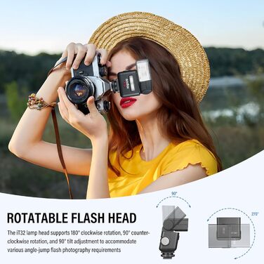 Godox IT32: Світловий прилад для камери Canon з TTL, X5C, GN18, 510 спахів, сенсорний екран та LED-підсвічуванням