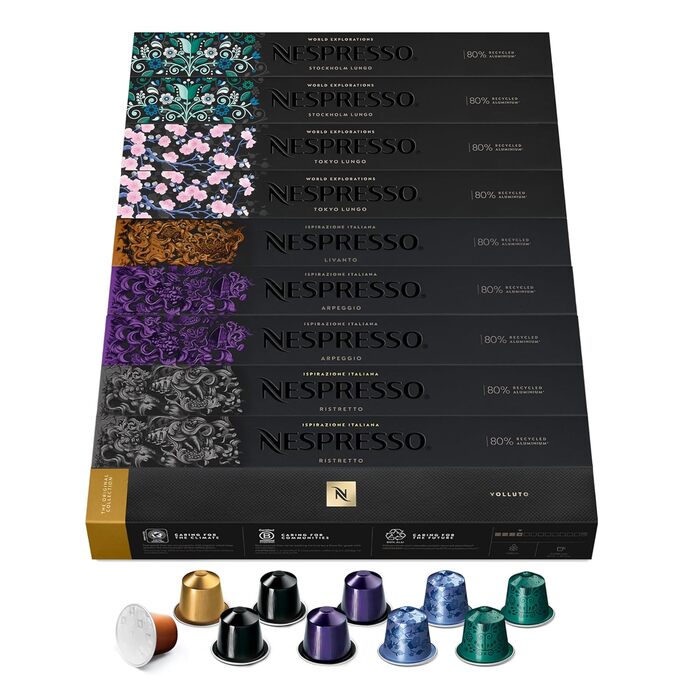 Капсули Nespresso Original: вибір еспресо та лунго, 100 шт.