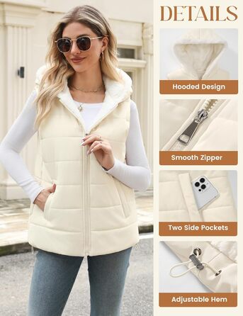 Тепла флісова жилетка CTOP з капюшоном для осені/зими. Легка жилетка з кишенями, колір хакі, розмір S