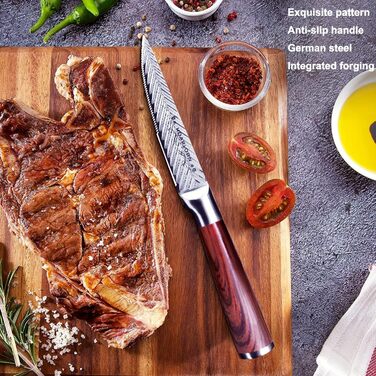 Набір професійних ножів ChefHoablorn 20 шт. з дерев'яним блоком. Кухонні ножі для дому, приготування їжі, на подарунок. Преміум якість.