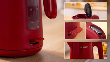 Електричний чайник Bosch MyMoment 1.7л TWK2M164, бездротовий, червоний