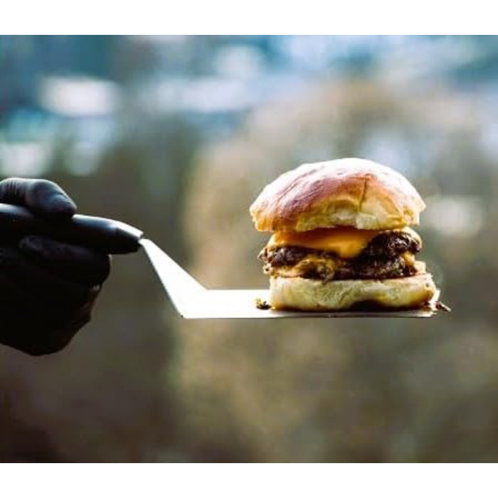 Набір для приготування бургерів DREIBERG® з нержавіючої сталі (9 предметів): лопатка, прес, розсипач спецій, дзвоники для плавлення сиру, рецепти, папір для випікання