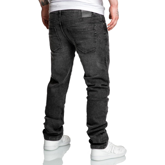 Чоловічі спортивні штани Amaci&Sons з еластичного деніму, базові джогери з зав'язками, колір чорний, розмір 34W