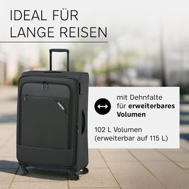 Чемодан ручної поклажі Paklite Derby 55 см, 41 л, 4 колеса, з TSA замком, функція розширення