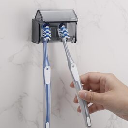 Електрична зубна щітка для дітей, тримач для зубних щіток на стіну без свердління для ванної кімнати, сімейний набір (прозорий, чорний)