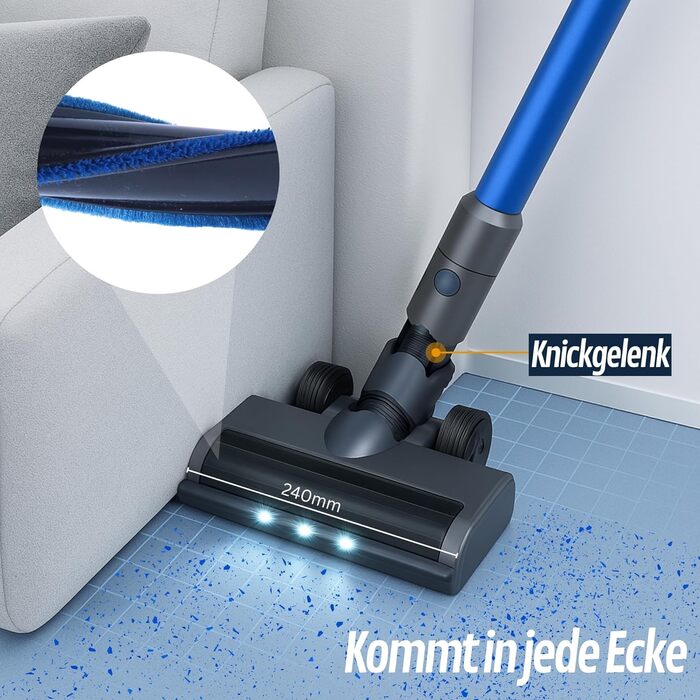 Акумуляторний пилосос VARIO150 | 3-в-1 | Потужний турбопилосос з 45 хв роботи та швидкою зарядкою | для 300 м² | Килим, тверді підлоги, шерсть тварин | LED пилосос-трійка | Бездротовий