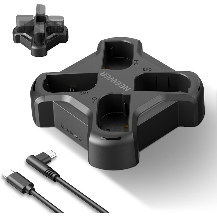 NEEWER LP-E6NH Запасний акумулятор та USB зарядний пристрій, комплект 3 шт., 2250mAh, сумісний з Canon EOS R7, R5, R6, R6 II, 80D, 90D та ін.