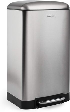 Відро для сміття Les Collecteurs Küchen N°712, 30 л, нержавіюча сталь, знімний внутрішній відро, дизайн, міцне, тихий закриття кришки