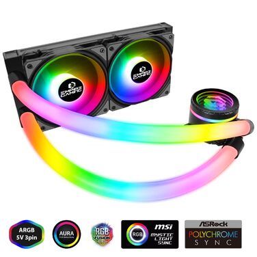 Система водяного охолодження EMPIRE GAMING Guardian G-V20 AIO для ПК - 240 мм, RGB, Intel/AMD