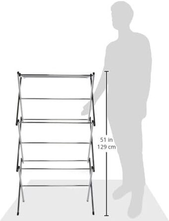 Honey Can Do 2-Tier Clothes Drying Rack, Folding, 3-Legged, DRY-09220, Chrome (Honey-Can-Do Slim-A-Slim Clothes Drying Rack DRY-09464, Chrome)