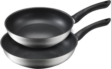 KOPF Frying Pan Set Alfons (Ø 24 + 28 cm) Stainless Steel Frying Pans Induction with Teflon Non-Stick Coating, 2-Piece Set