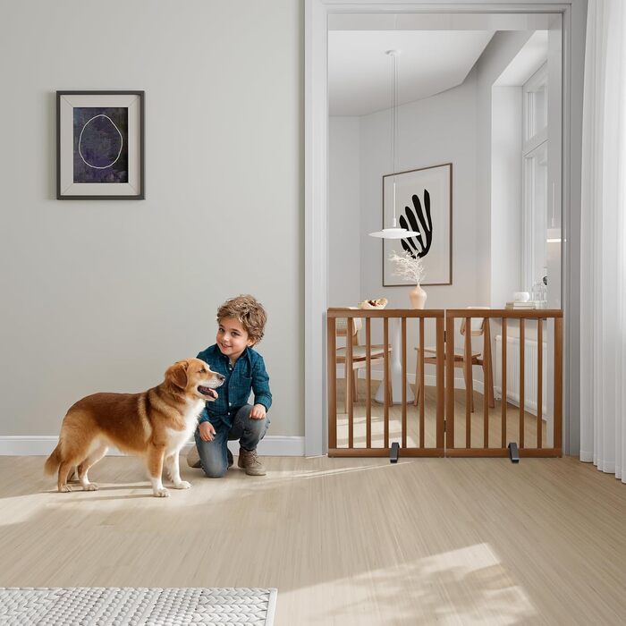 Бамбуковий загороджувач для тварин Semiocthome: 2 панелі, 90 см, 61 см висота, для дому, для собак та кошенят