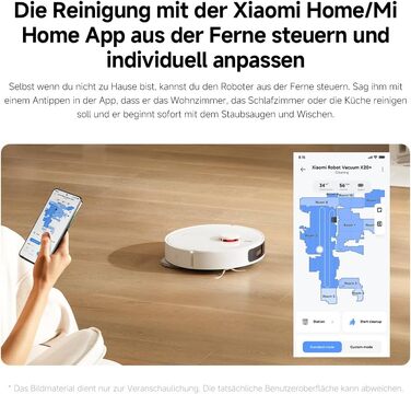 Робот-пилосос Xiaomi Robot Vacuum X20+ з функцією вологого прибирання, потужність всмоктування 6000 Па, підйомні швабри